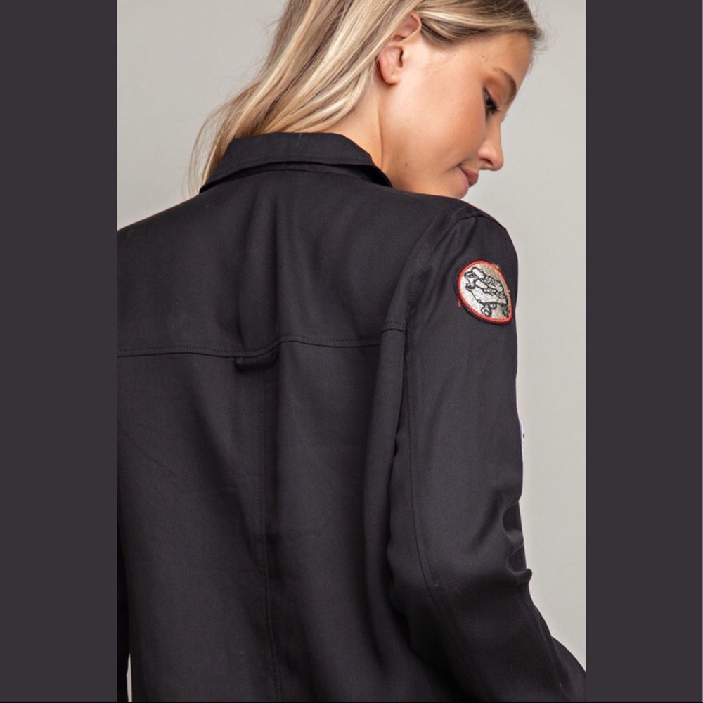 🆕5⭐️Long Shirt Jacket W Patches - Picture 3 of 7